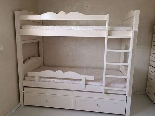 מיטת קומותיים מעץ מלא דגם שנל