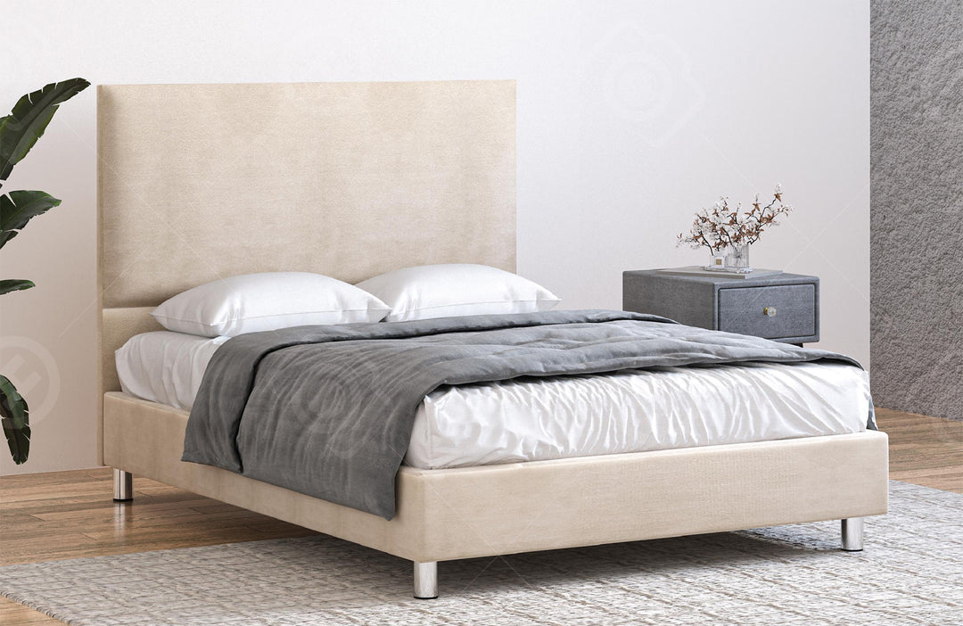 מיטה זוגית מרופדת עם ארגז מצעים + מזרן איכותי של מזרני קיסריה