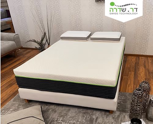 מזרון ד"ר שדרה דגם Green גרין מוצג במבט מלא בחדר שינה